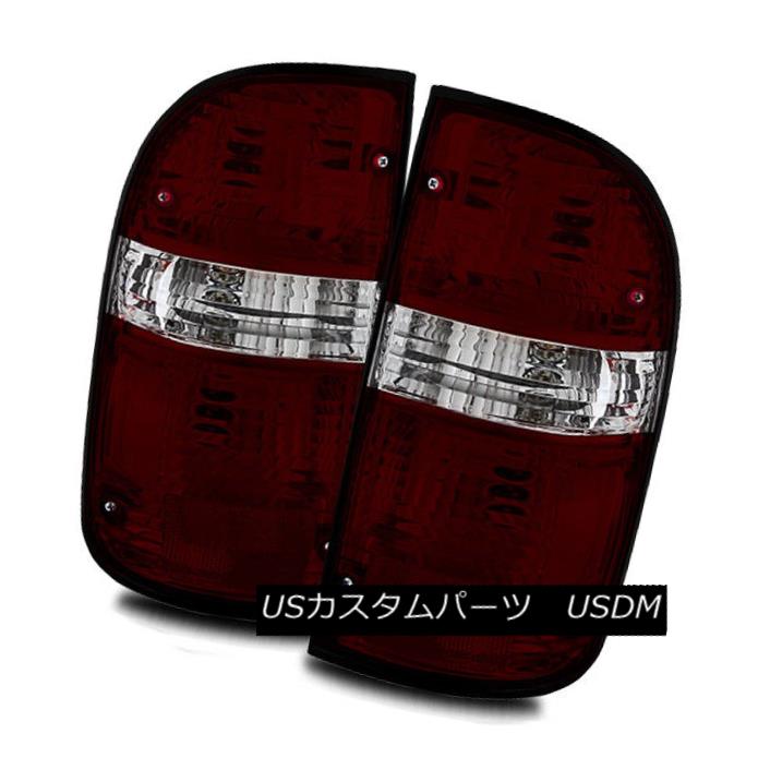 テールライト For 01-04 Toyota Tacoma Dark Red/Clear Left/Right Tail Lights Rear Brake Lamps 01-04用トヨタタコマダークレッド/クリア左/右テールライトリアブレーキランプ 【並行輸入品】