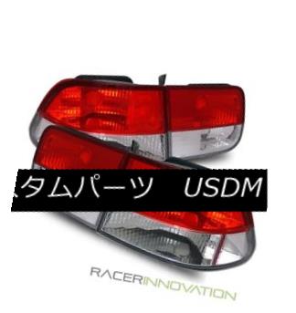 テールライト For 96-00 Honda Civic EK 2DR Coupe Euro Red Crystal Tail Lights Brake Lamps 96-00ホンダシビックEK 2DRクーペユーロレッドクリスタルテールライトブレーキランプ 【並行輸入品】