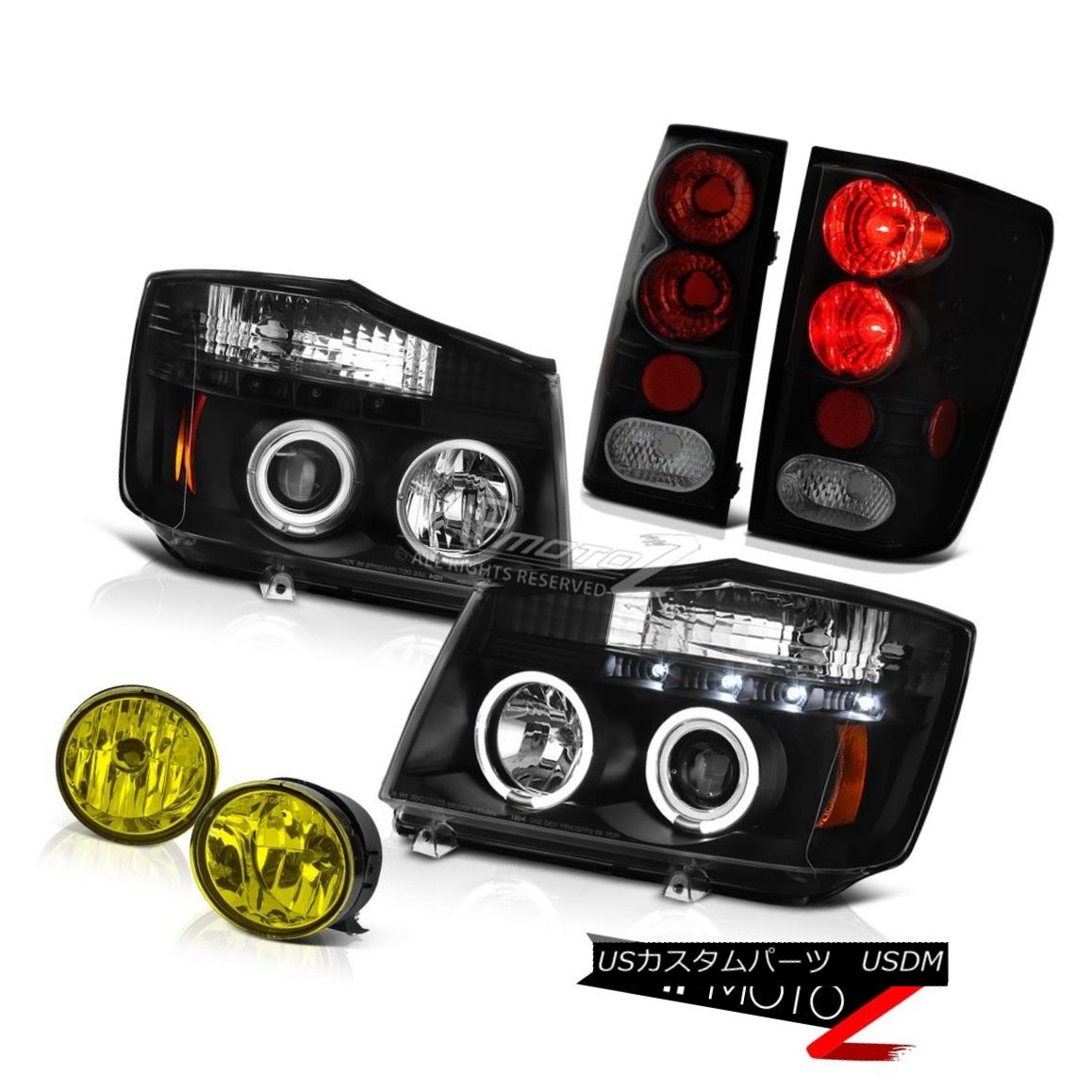 テールライト For 2004-2015 Titan Pro-4X Black LED Headlight Darkest Tail Light Bumper Fog 2004年?2015年Titan Pro-4XブラックLEDヘッドライトダークテールライトバンパーフォグ