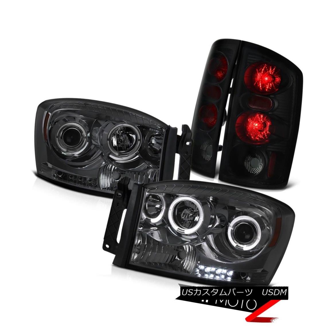 テールライト DODGE Ram 2006 1500 2500 3500 Dark Smoke Headlights Tail Lamp LED DRL Angel Eye DODGE Ram 2006 1500 2500 3500ダークグレーヘッドライトテールランプLED DRL Angel Eye 【並行輸入品】