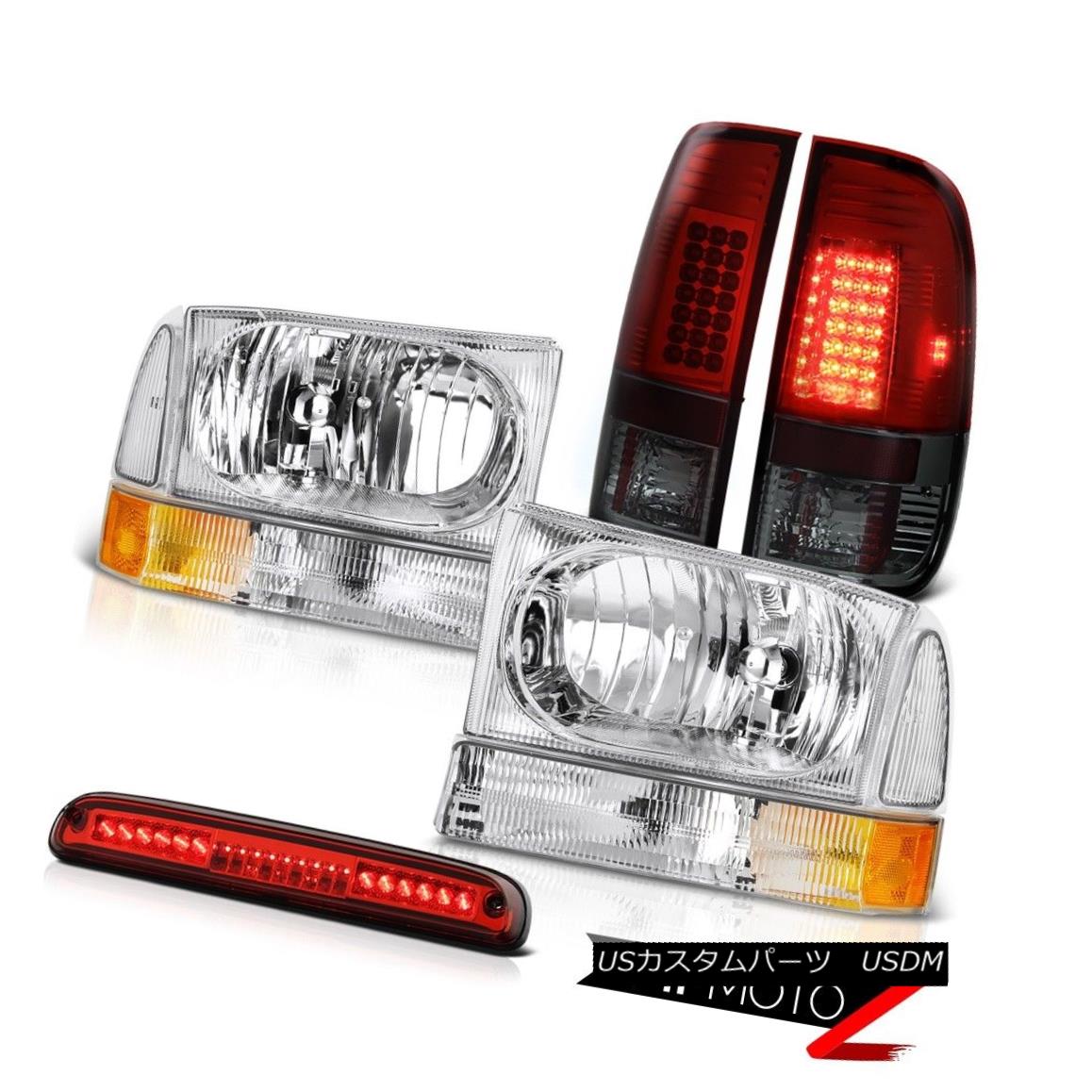 テールライト 99-04 Ford SuperDuty Euro Clear Headlights Smokey Red TailLight Brake Cargo LED 99-04 Ford SuperDutyユーロクリアヘッドライトスモーキーレッドテールライトブレーキカーゴLED 【並行輸入品】