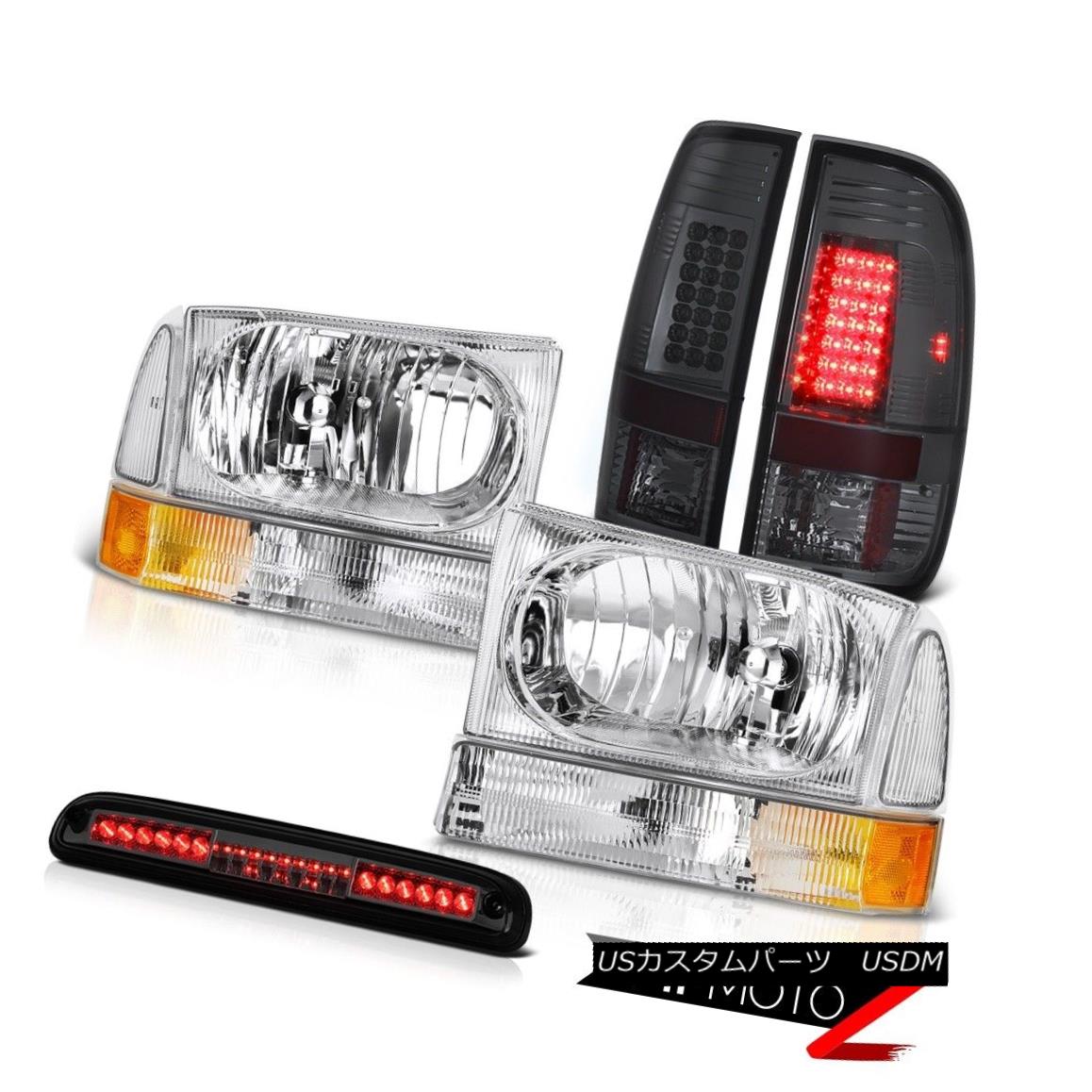 テールライト 99 00 01 02 03 04 Ford F350 Euro Headlights Tinted LED Brake High Stop Smoked 99 00 01 02 03 04フォードF350ユーロヘッドライト着色LEDブレーキハイストップスモーク 【並行輸入品】