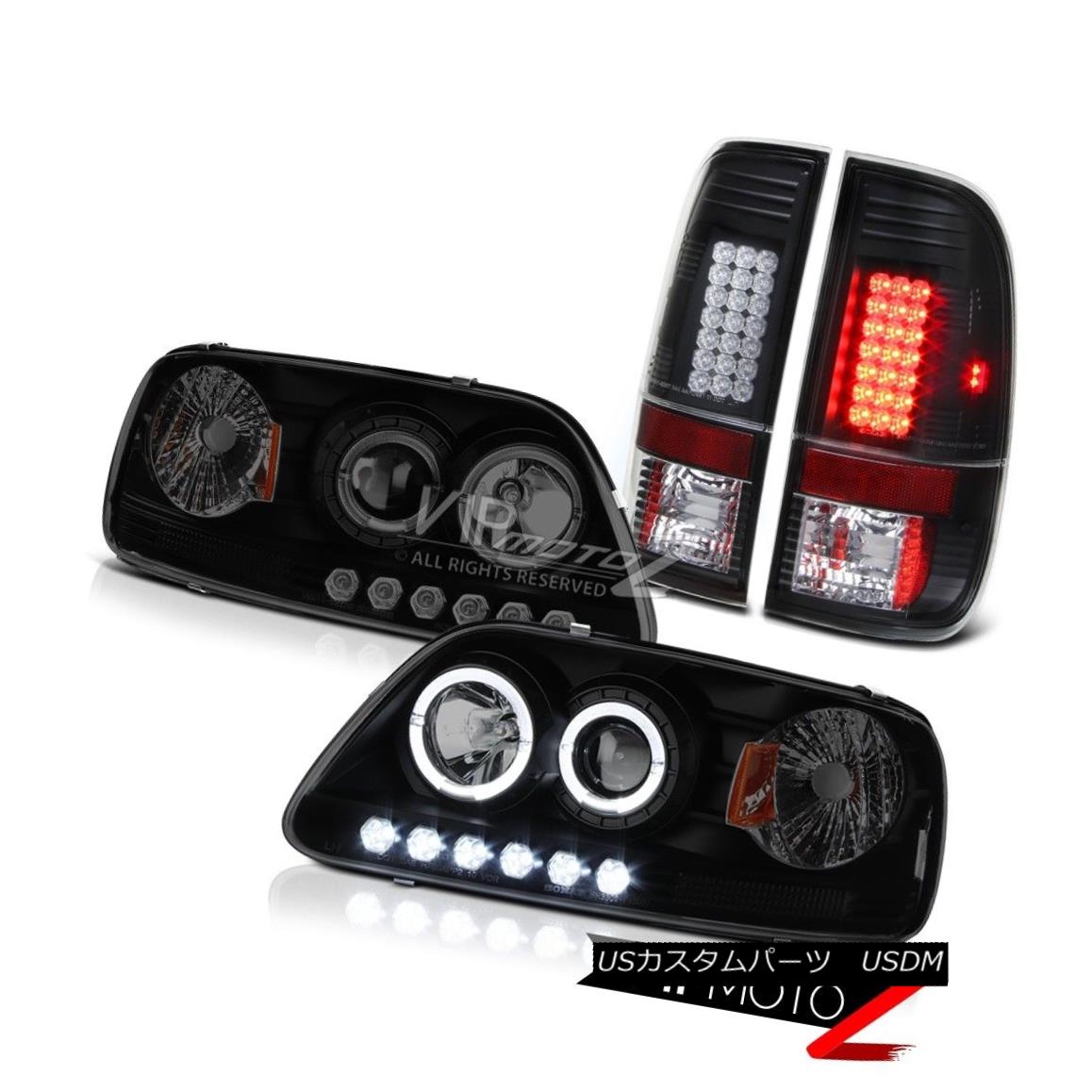 テールライト Darkest Black Halo LED Bulbs Headlights 1997 1998 Ford F150 Tail Lights Assembly 最も暗いブラックハローLED電球ヘッドライト1997年1998年フォードF150テールライトアセンブリ 【並行輸入品】