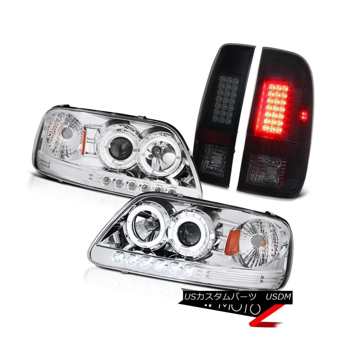 テールライト Chrome LED Daytime Headlight 97-03 F150 XL Sinister Black Rear Tail Lights Lamps クロームLED昼間ヘッドライト97-03 F150 XL恥ずかしそうな黒リアテールライトランプ 【並行輸入品】