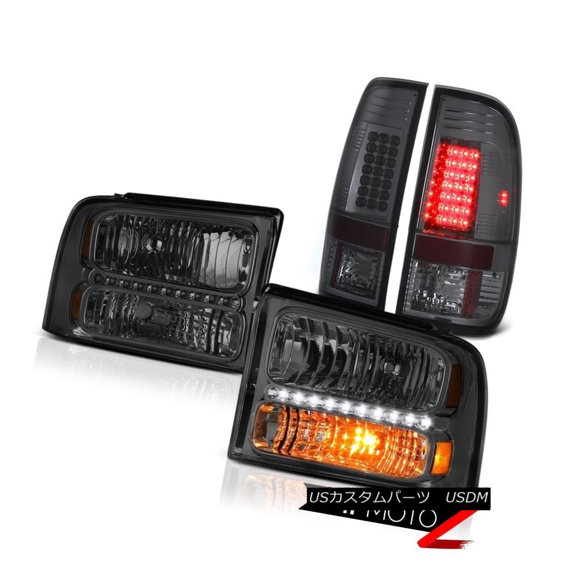 テールライト Smoke Tinted Headlamps LED Tail Lights 2005 2006 2007 Ford F250 F350 King Ranch 煙を発するヘッドランプLEDテールライト2005 2006 2007 Ford F250 F350キングランチ 【並行輸入品】