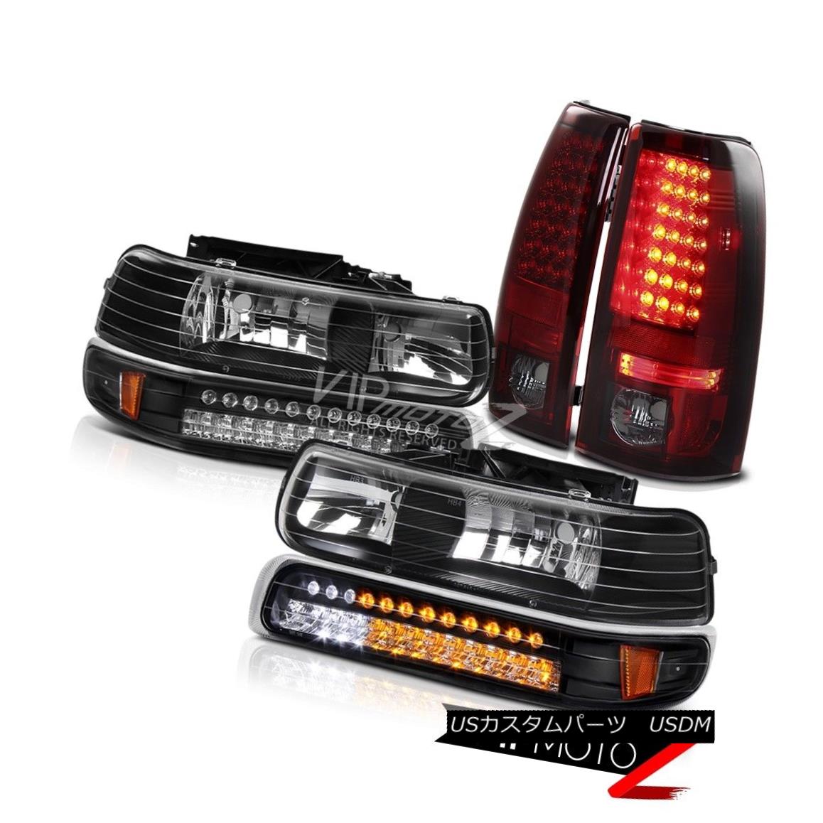 テールライト [WINE RED] 1999-2002 Silverado 1500 2500 HD Red Smoke LED Tail Light Headlights [WINE RED] 1999-2002 Silverado 1500 2500 HD赤色煙LEDテールライトヘッドライト 【並行輸入品】