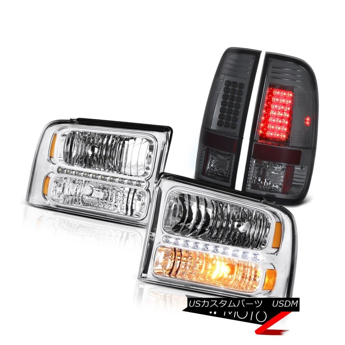 テールライト Euro Chrome Headlights Smoke LED Brake Lamp 2005 2006 2007 Ford F250 F350 Lariat ユーロクロームヘッドライトスモークLEDブレーキランプ2005 2006 2007 Ford F250 F350 Lariat 【並行輸入品】