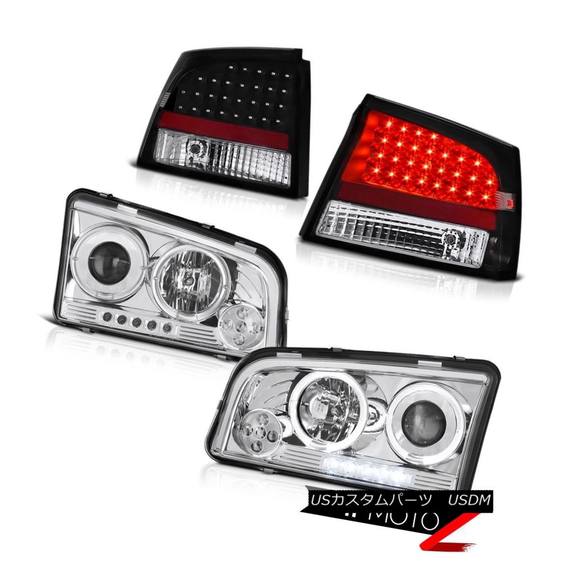 テールライト 06 07 08 Charger SRT8 SE Angel Eye DRL Halo Headlights SMD Brake LED Tail Lights 06 07 08充電器SRT8 SEエンジェルアイDRLハローヘッドライトSMDブレーキLEDテールライト 【並行輸入品】