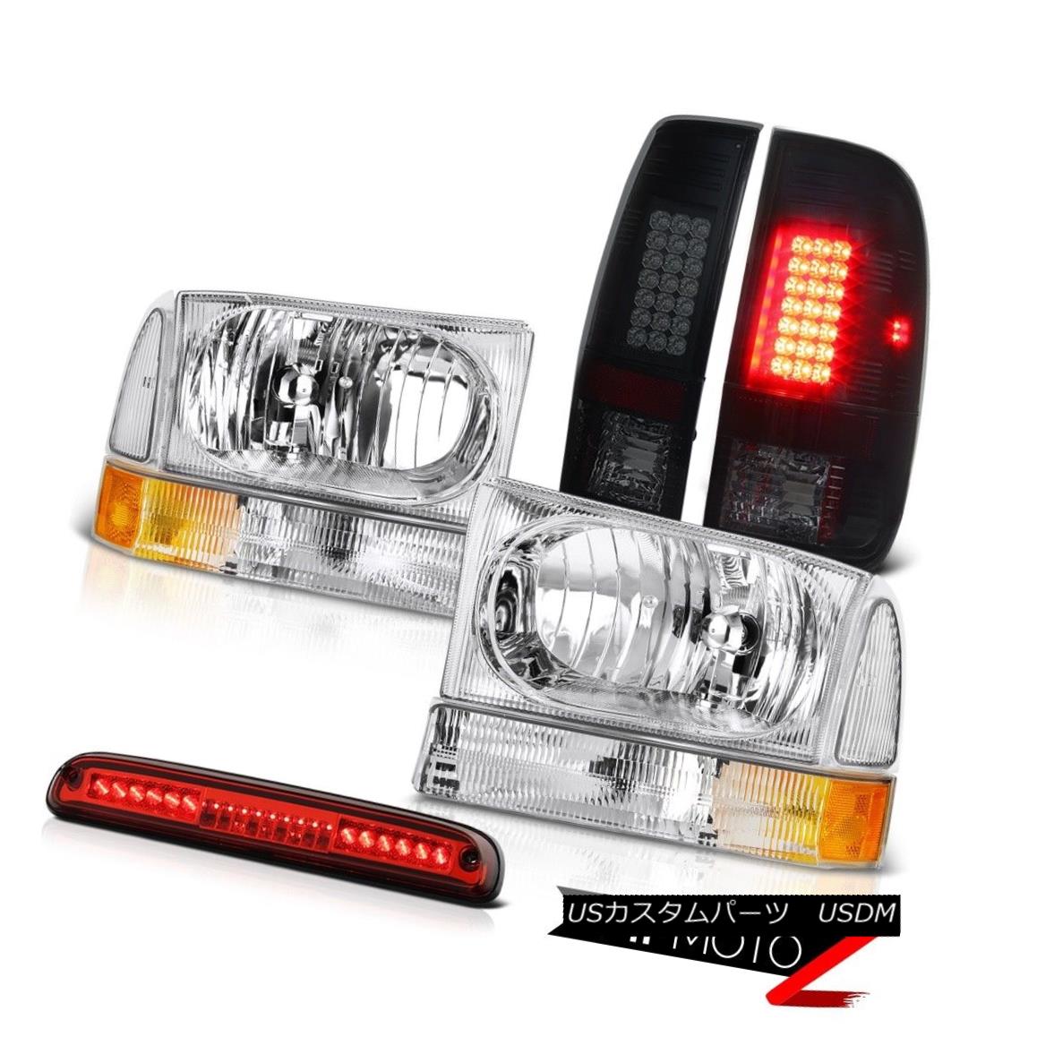 テールライト Euro Headlight Smoke LED TailLight Lamps 3rd Brake Red 1999-2004 F350 King Ranch ユーロヘッドライト煙LEDテールライトランプ第3ブレーキ赤1999-2004 F350キングランチ 【並行輸入品】