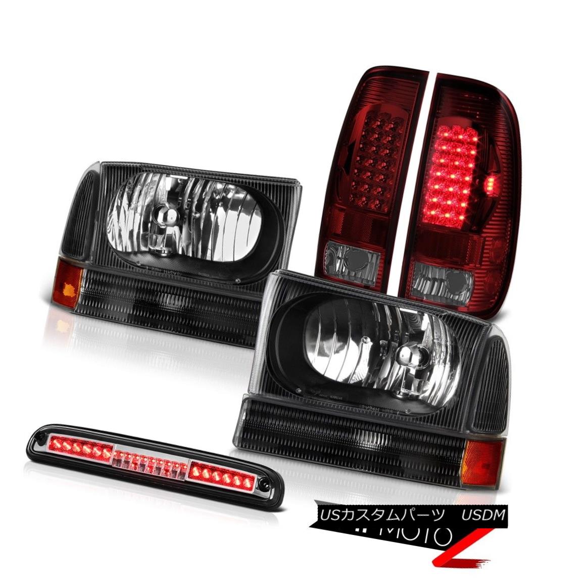 テールライト L+R Black HeadLights LED Bulbs Tail Lights High Stop Show Chrome 99-04 Ford F350 L + RブラックヘッドライトLED電球テールライトハイストップショークロム99-04 Ford F350 【並行輸入品】