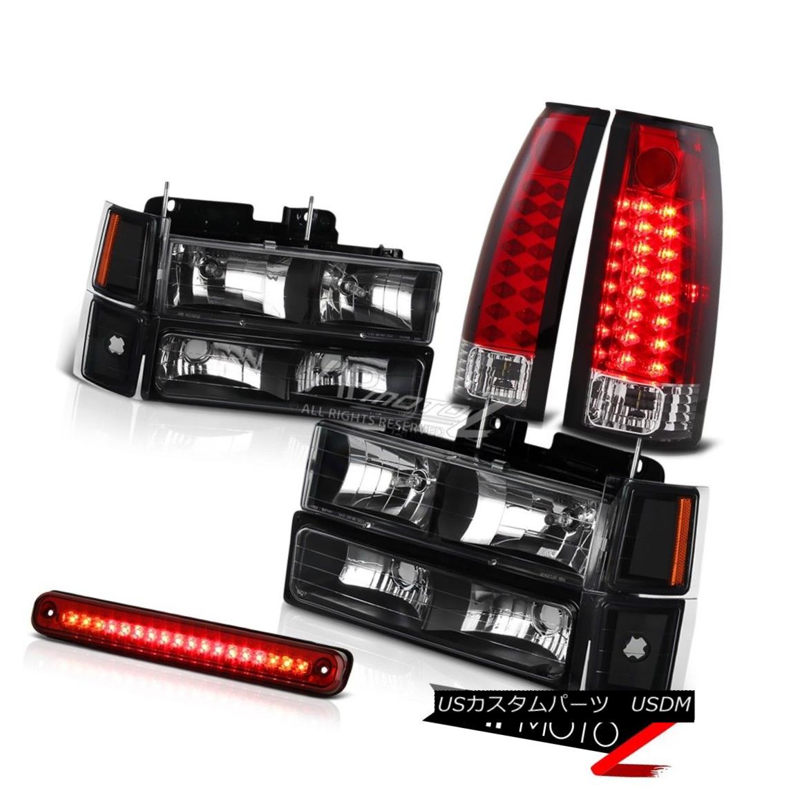 テールライト 94-98 Chevy CK Silverado 1500 2500 Red LED Taillights+3RD Brake Cargo+Headlamps 94-98 Chevy CK Silverado 1500 2500赤色LED灯台+ 3RDブレーキカーゴ+ヘッドランプ s 【並行輸入品】