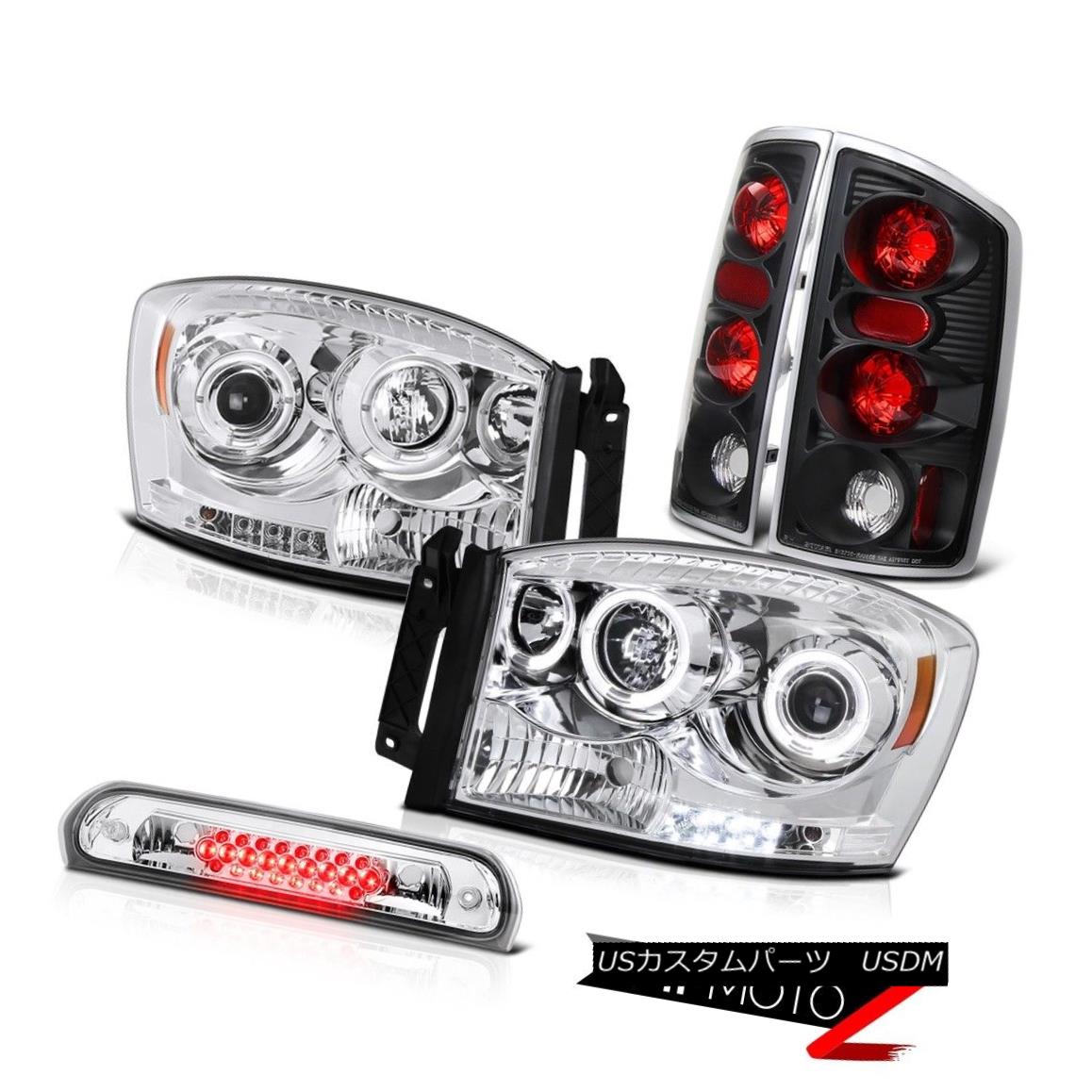 テールライト 2006 Dodge Ram 1500 Crystal Halo LED Headlights L+R Rear Brake Lights Roof Cargo 2006ダッジラム1500クリスタルハローLEDヘッドライトL + Rリアブレーキライトルーフカーゴ 【並行輸入品】