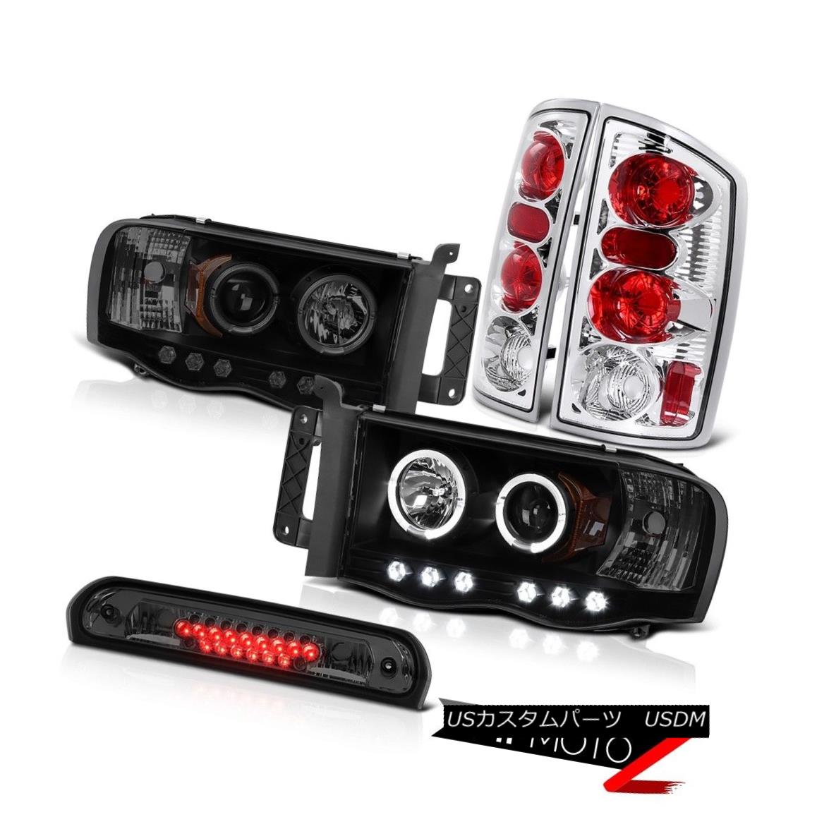 テールライト 2X Halo LED Projector Headlamps Chrome Rear Brake Taillights High 02-05 Ram 3500 2X Halo LEDプロジェクターヘッドランプChrome Rear Brake Tillights High 02-05 Ram 3500 【並行輸入品】
