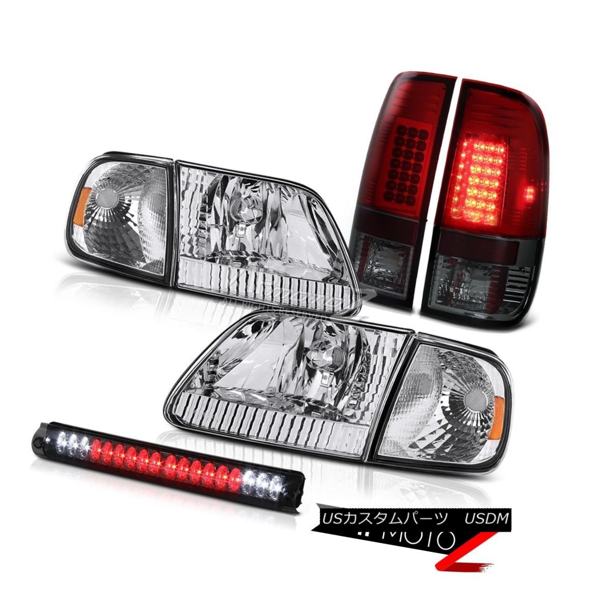 テールライト 97-03 F150 Pair Chrome Headlights Corner LED Rear Tail Lights Roof Brake Cargo 97-03 F150ペアクロームヘッドライトコーナーLEDリアテールライトルーフブレーキカーゴ 【並行輸入品】