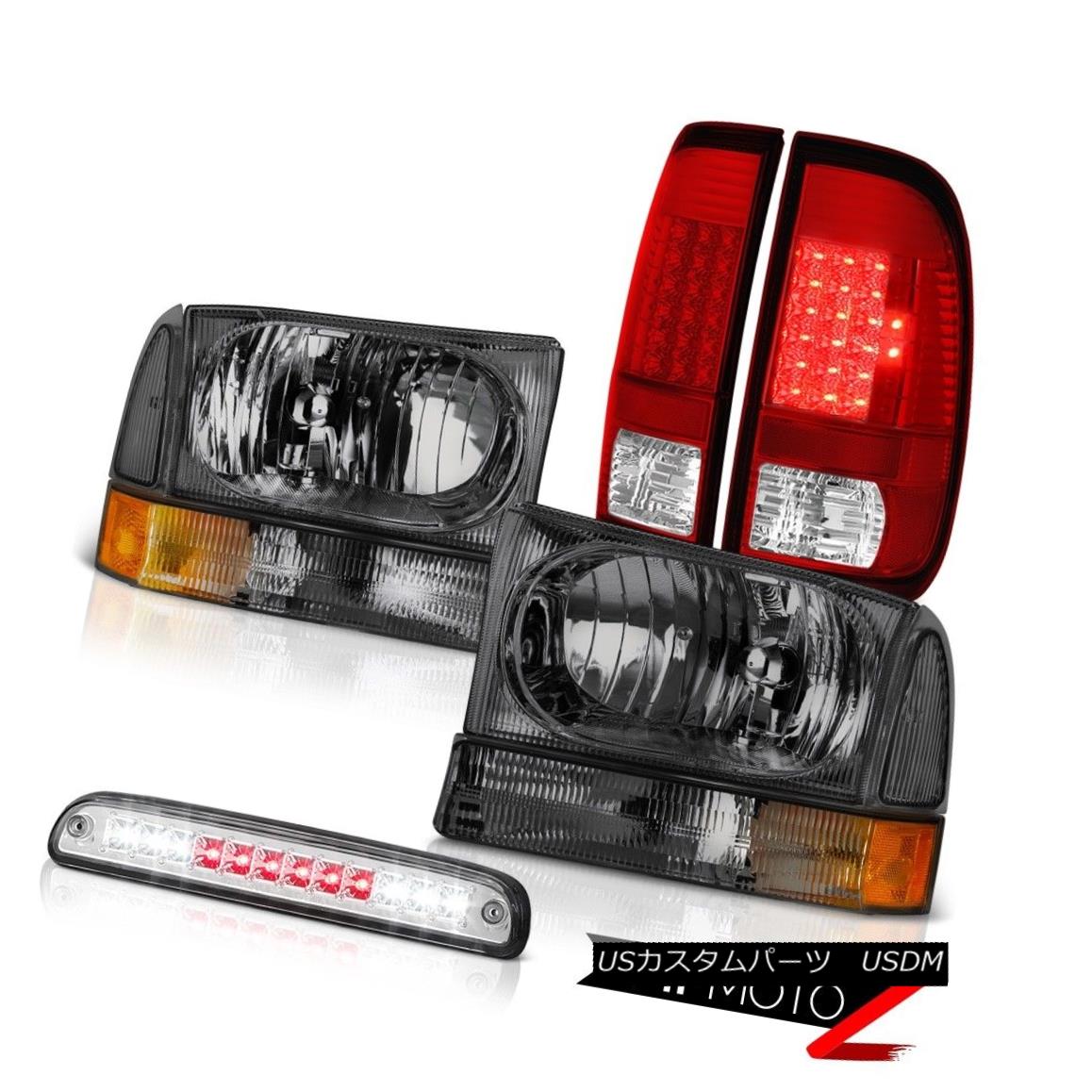 テールライト 99-04 Ford F350 Crystal Smoke Headlights LED Signal Taillamps Roof Brake Cargo 99-04 Ford F350クリスタルスモークヘッドライトLED信号のテールランプ屋根用ブレーキカーゴ 【並行輸入品】