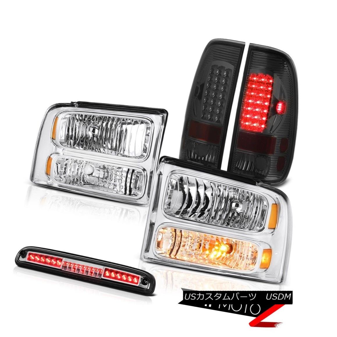 テールライト 2005-2007 F350 Lariat Pair Headlights Tail Lights LED Tinted Roof Stop Chrome 2005-2007 F350 Lariat PairヘッドライトテールライトLED Tinted Roof Stop Chrome 【並行輸入品】