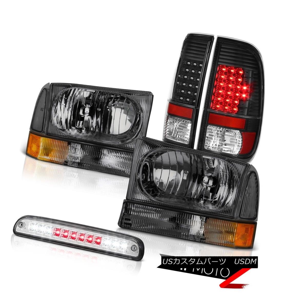 テールライト 99-04 Ford SuperDuty Left Right Smoke Headlights LED Black Taillights High Brake 99-04フォードスーパーデューティライト右煙ヘッドライトLEDブラックテールライトハイブレーキ 【並行輸入品】