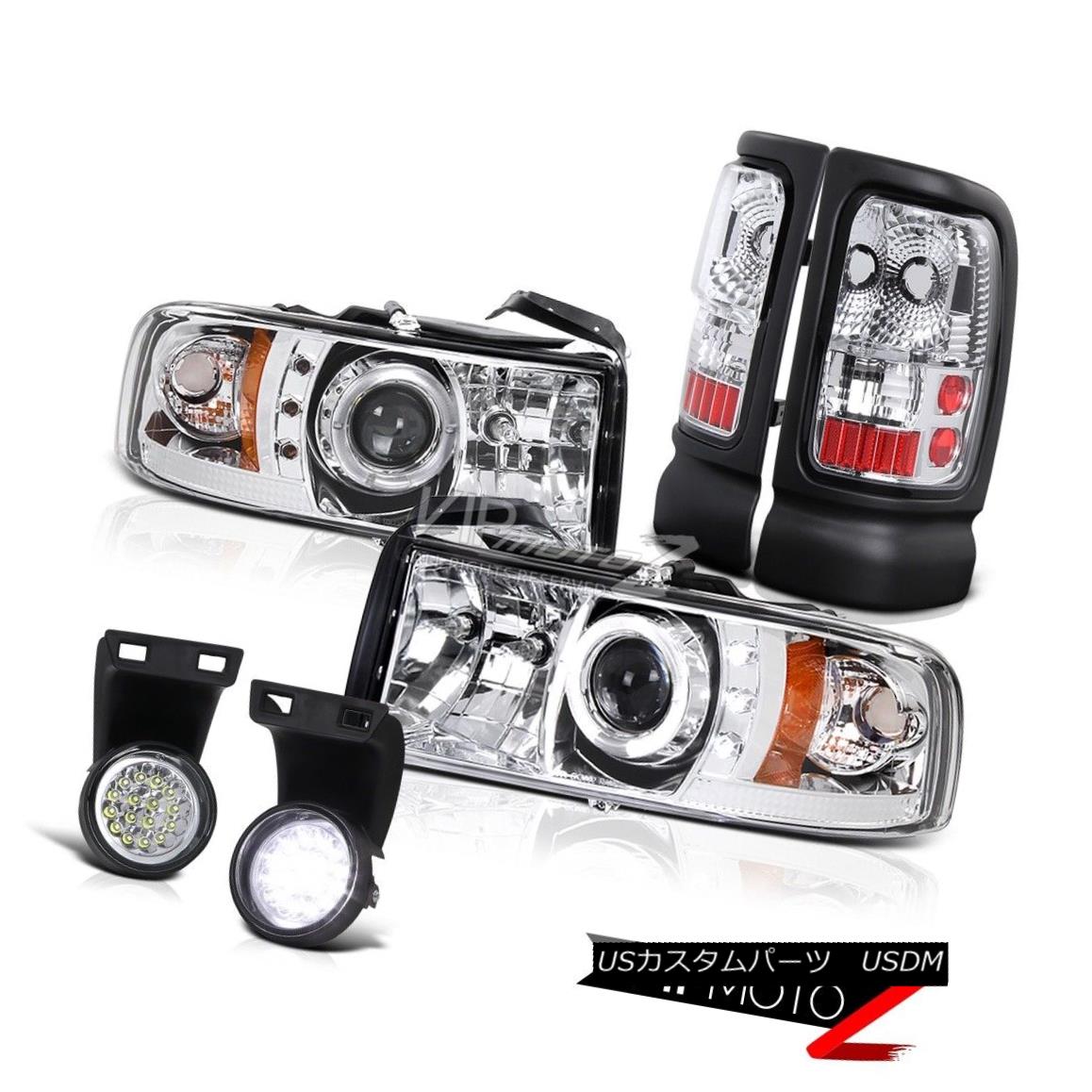 テールライト Ram 5.9L Magnum V6 V8 Sterling Chrome Tail Brake Lamps LED Fog Halo Head Lights ラム5.9LマグナムV6 V8スターリングクロムテールブレーキランプLEDフォグハローヘッドライト 【並行輸入品】