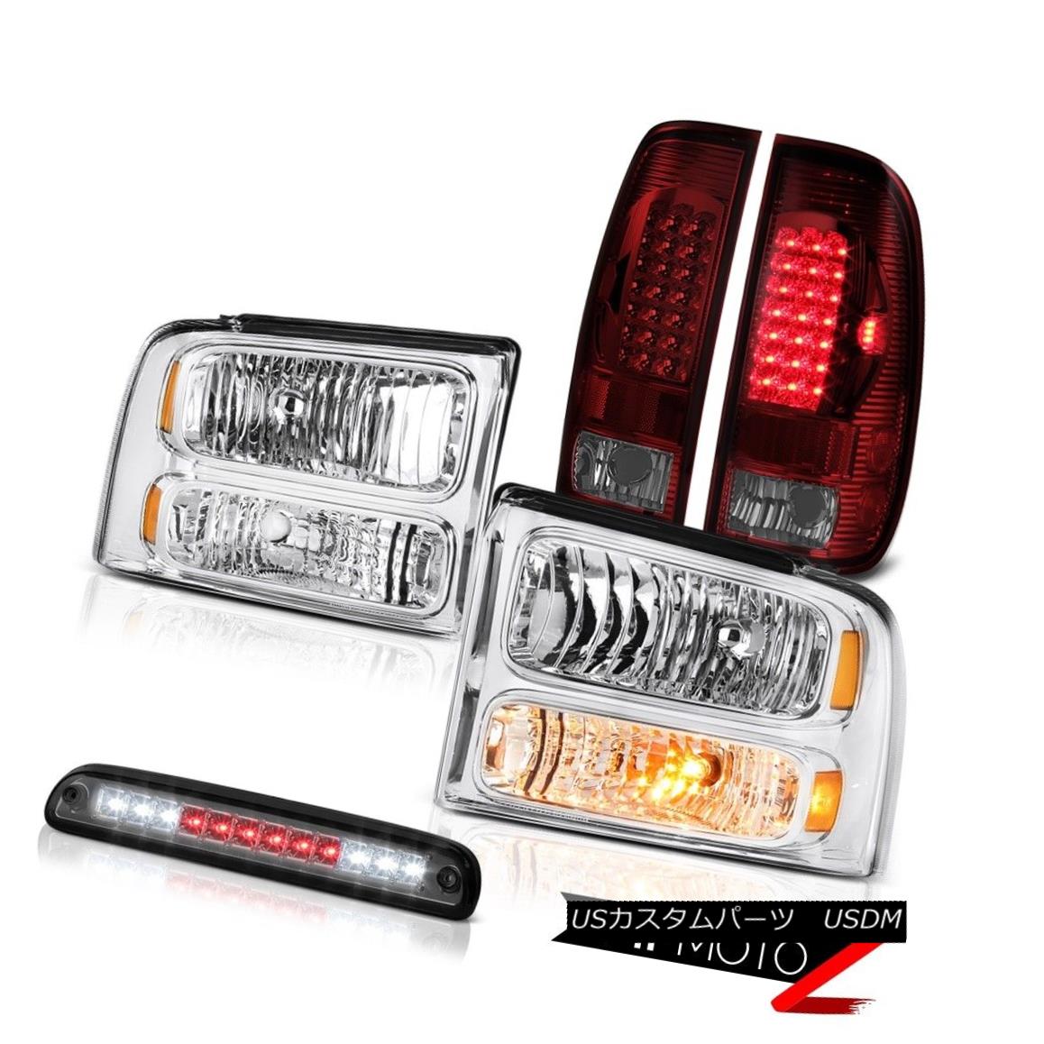テールライト 2005-2007 F350 Amarillo Chrome Headlights Rear Tail Lights LED Roof Brake Tint 2005-2007 F350アマリロクロームヘッドライトリアテールライトLEDルーフブレーキティント 【並行輸入品】