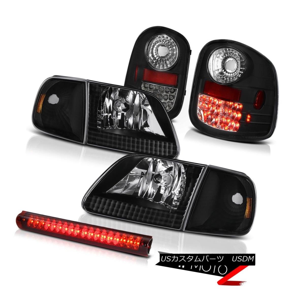 テールライト Corner+Headlights Black LED Tail Lamps High Stop Red 97-03 F150 Flareside Lariat コーナー+ヘッドランプ htsブラックLEDテールランプハイストップレッド97-03 F150 Flareside Lariat 【並行輸入品】