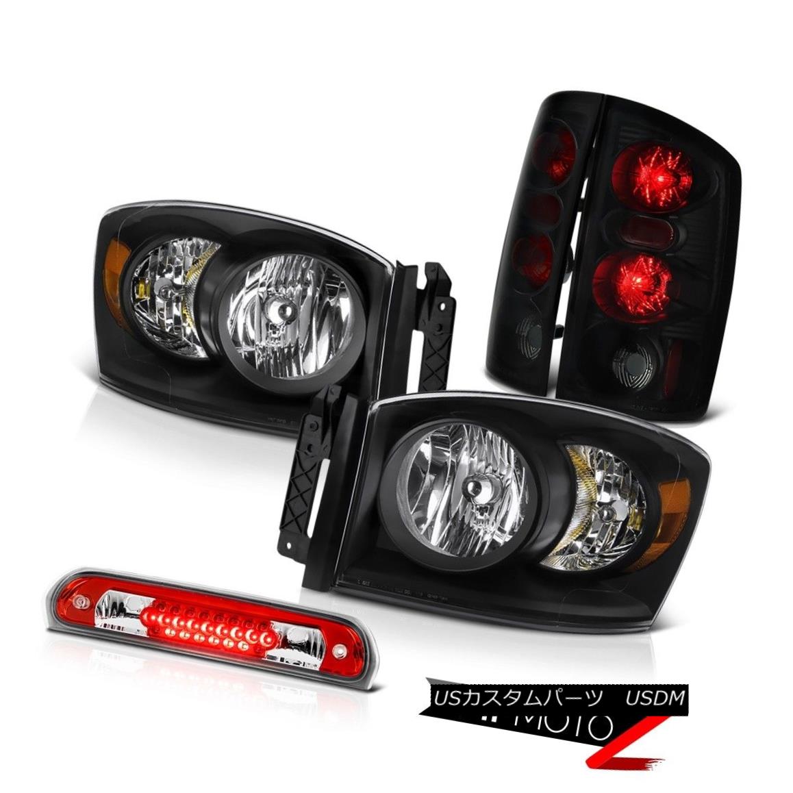 テールライト 2006 Dodge Ram Left Right Headlamp Sinister Black Tail Light 3rd Brake Cargo LED 2006ダッジラム左右前照灯灰色黒テールライト第3ブレーキカーゴLED 【並行輸入品】