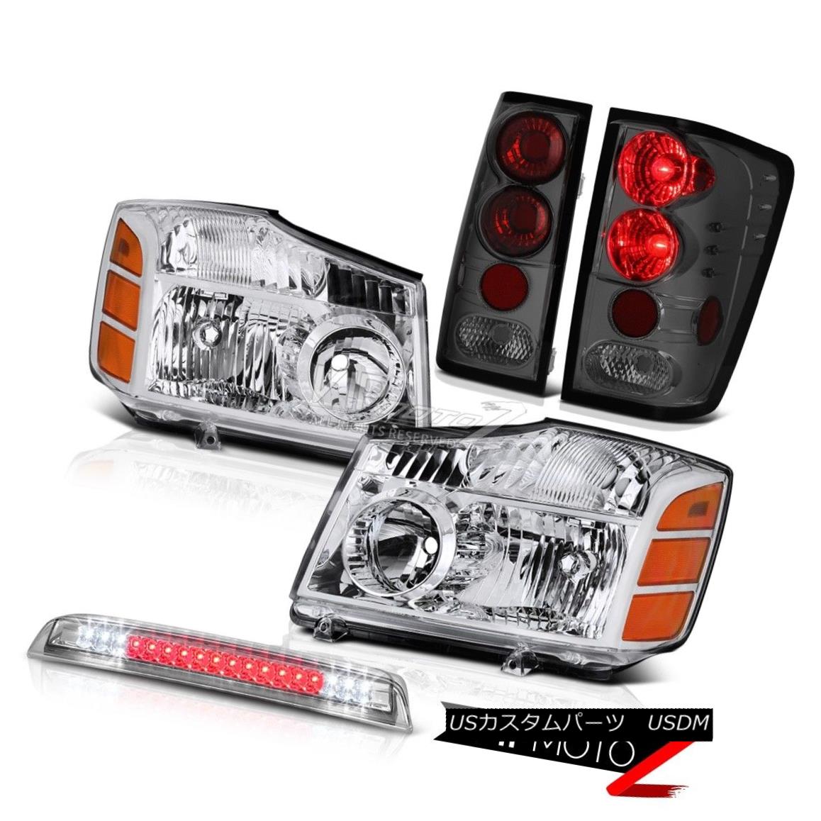 テールライト Chrome Headlights Tinted Tail Light Roof Third Brake LED For 2004-2015 Titan SE クロームヘッドライトタイタンテールライトルーフサードブレーキLED 2004-2015タイタンSE 【並行輸入品】
