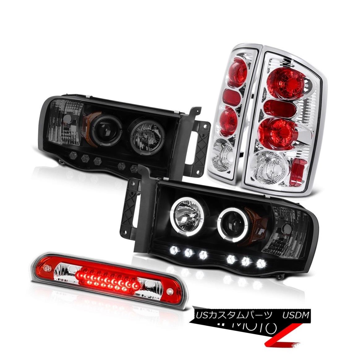 テールライト Halo Ring Led Headlights Euro Rear Taillamps High Brake Cargo 02 05 Ram 2500 Haloリングledヘッドライトユーロリアタイヤンプハイブレーキ貨物02 05 Ram 2500 Bla Org Bw