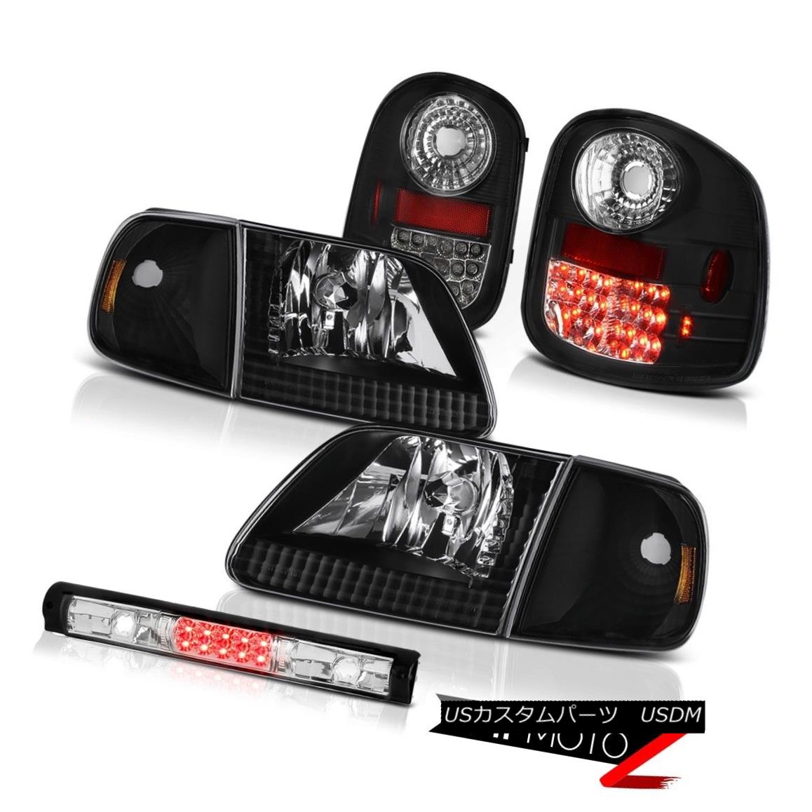 テールライト Black Headlights Matte Tail Lights Third Brake LED 1997-2003 F150 Flareside SVT ブラックヘッドライトマットテールライト第3ブレーキLED 1997-2003 F150 Flareside SVT 【並行輸入品】