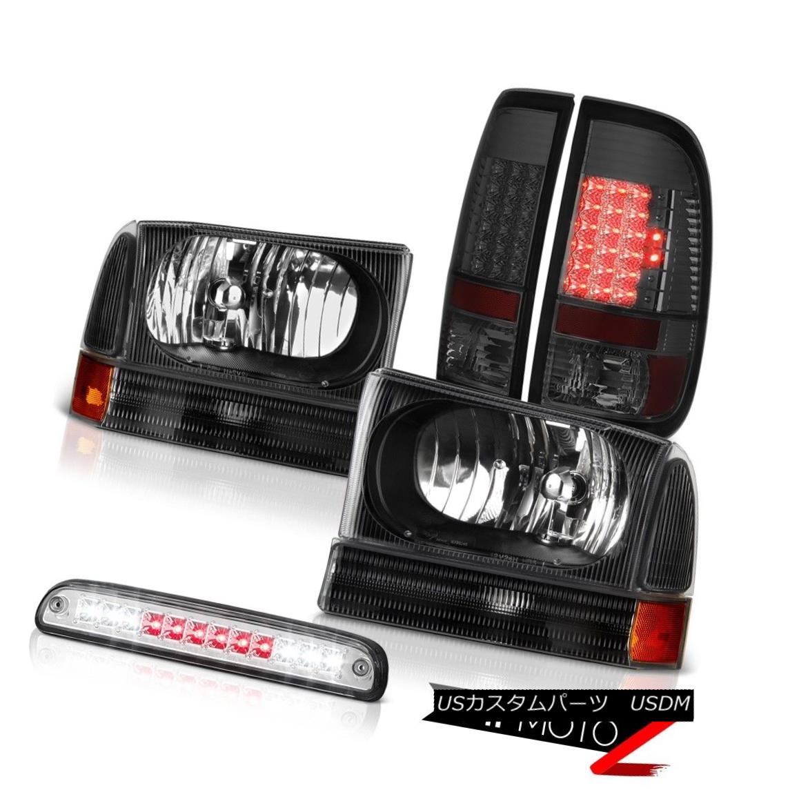 テールライト 1999-2004 F250 King Ranch Black Headlight Smoke Taillight LED Chrome 3rd Brake 1999-2004 F250キングランチブラックヘッドライトスモークテールライトLEDクローム第3ブレーキ 【並行輸入品】