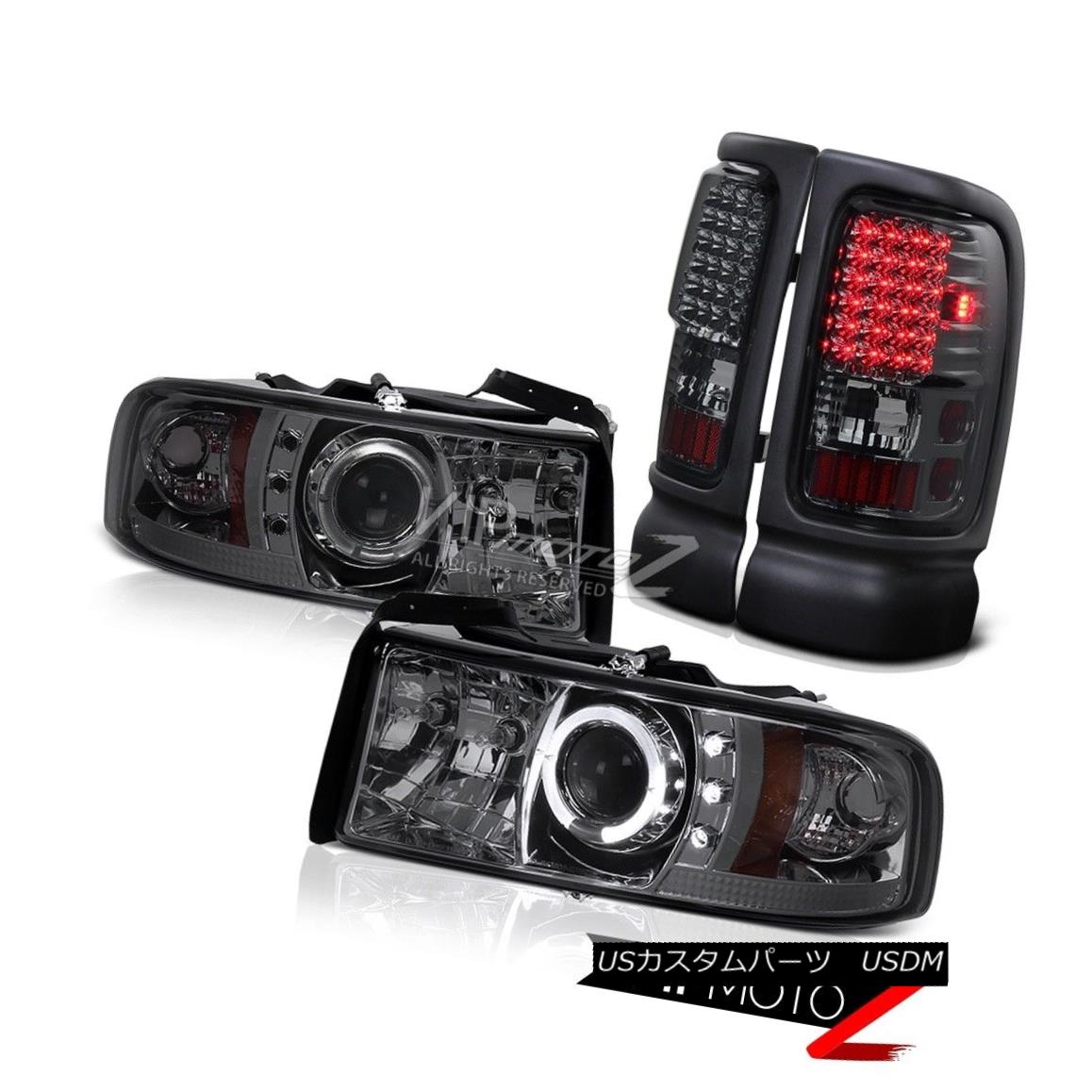 テールライト 1PC Halo Projector Headlight+Smoke Led Tail Light Lamp Dodge RAM 94-01 Truck 1PC Haloプロジェクターヘッドライト+スモーク LEDテールライトランプダッジRAM 94-01トラック 【並行輸入品】