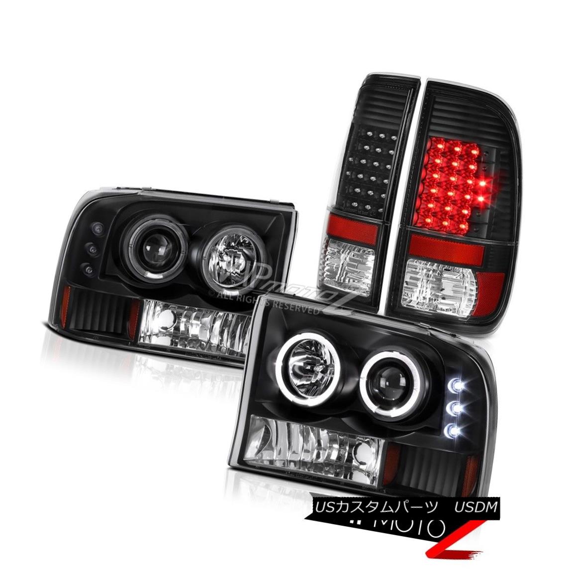 テールライト Angel Eye Projector Headlights Matte Black LED Tail Lights 1999-2004 F250 5.4L エンジェルアイプロジェクターヘッドライトマットブラックLEDテールライト1999-2004 F250 5.4L 【並行輸入品】