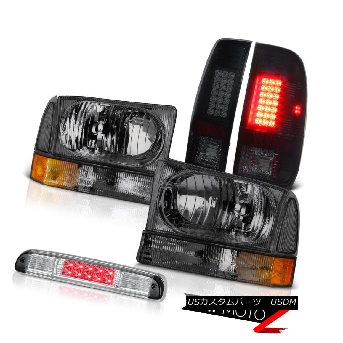 テールライト Diamond Cut Headlights Smoke LED Brake Lamps High Stop 1999-2004 F350 King Ranch ダイヤモンドカットヘッドライトスモークLEDブレーキランプハイストップ1999-2004 F350キングランチ 【並行輸入品】