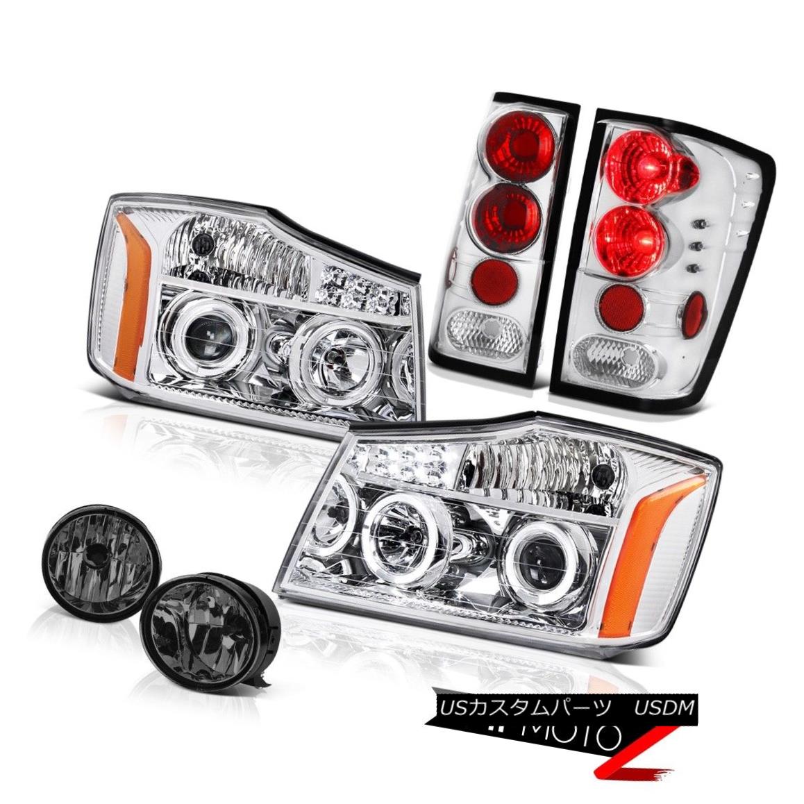 テールライト For 2004-2015 Titan SE Dual Halo Headlights Assembly Rear Tail Light Foglamps 2004年から2015年の間、タイタンSEデュアルハローヘッドライトアセンブリリアテールライトフォグランプ 【並行輸入品】