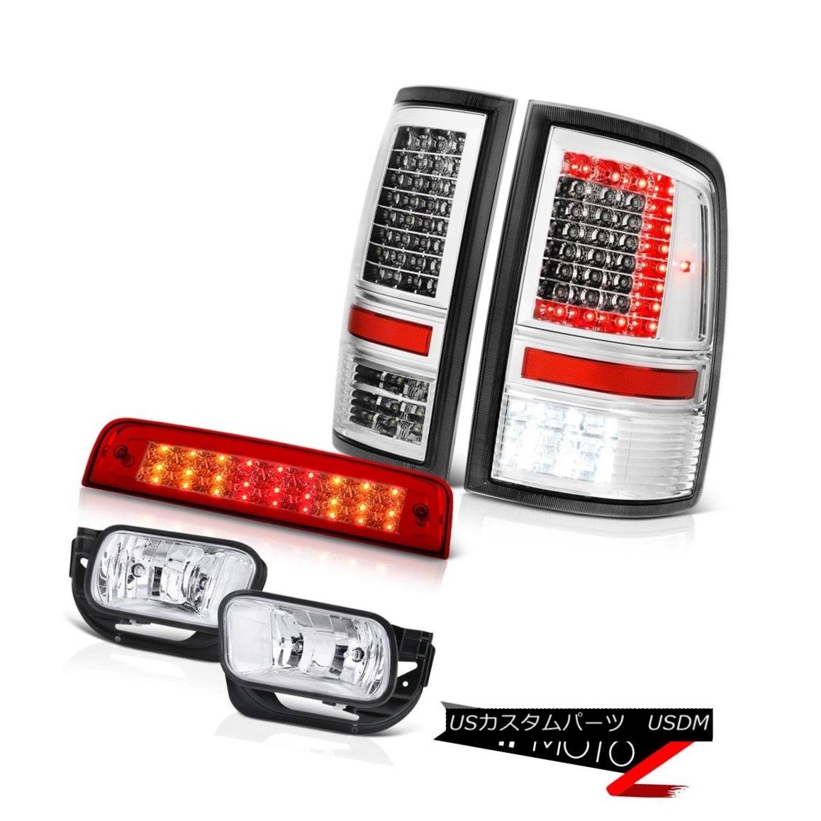 テールライト 09 10 11-18 Dodge RAM 2500 3500 Euro Chrome Tail Light Red Brake Lights Fog PAIR 09 10 11-18ダッジRAM 2500 3500ユーロクロームテールライトレッドブレーキライトフォグPAIR 【並行輸入品】