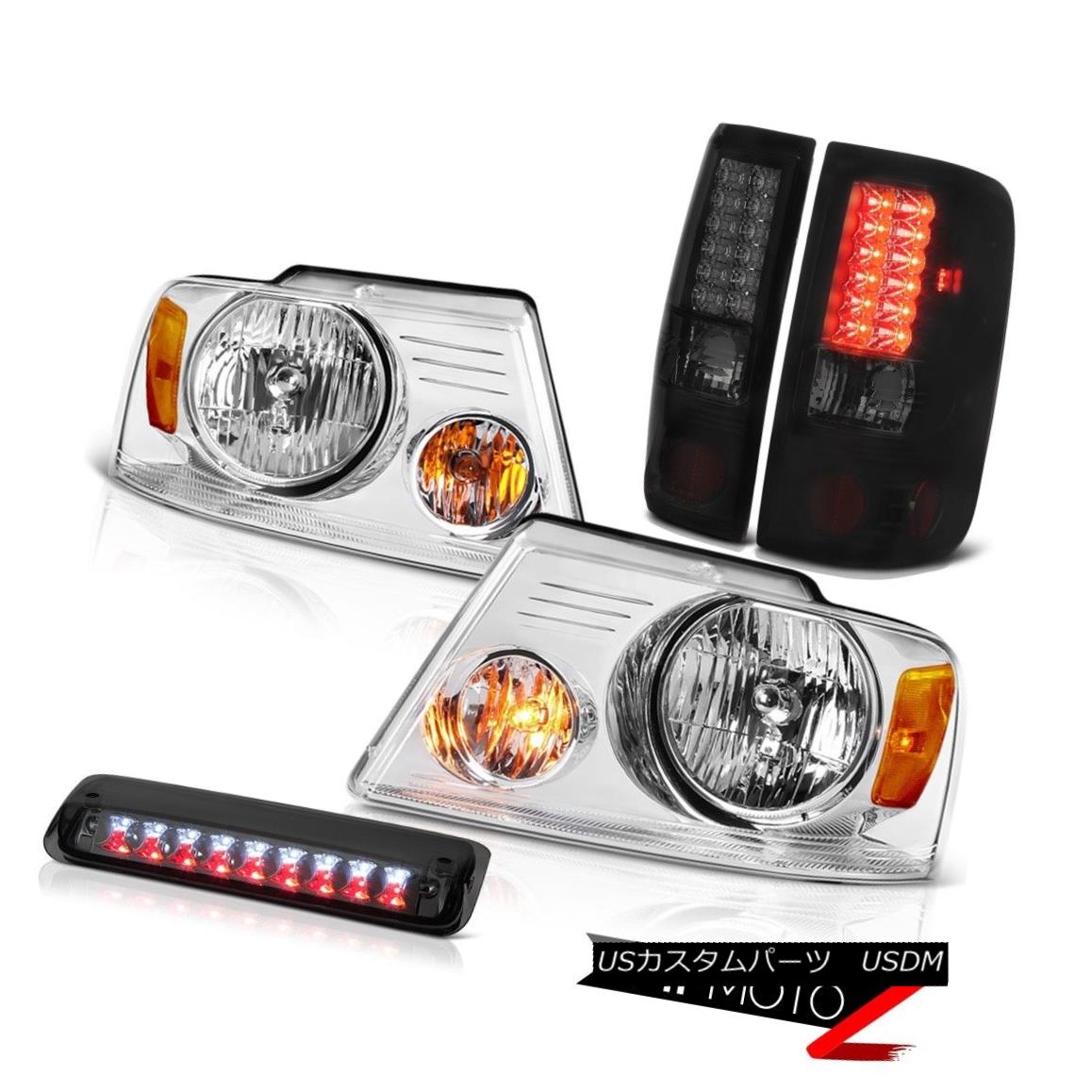 テールライト 04-08 Ford F150 King Ranch Chrome Headlamps Smoked Roof Brake Lamp Tail Lights 04-08 Ford F150キングランチクロームヘッドランプスモークルーフブレーキランプテールライト 【並行輸入品】