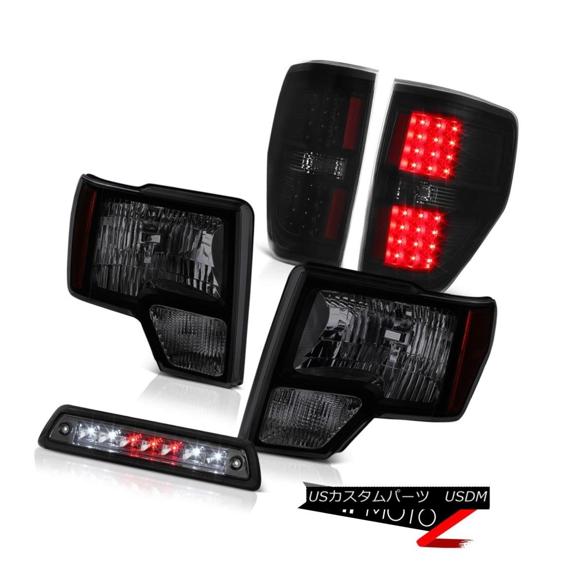 テールライト 2009-2014 F150 LARIAT 3rd brake light darkest smoke taillamps headlights LED SMD 2009-2014 F150 LARIAT第3ブレーキライトダークスモークテールランプヘッドライトLED SMD 【並行輸入品】