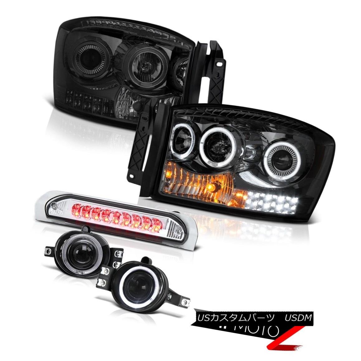 テールライト 2006-2008 Dodge Ram 1500 SLT Smoked Headlights Foglamps Third Brake Light Led 2006-2008ダッジラム1500 SLTスモークヘッドライトフォグランプ第3ブレーキライトLed 【並行輸入品】