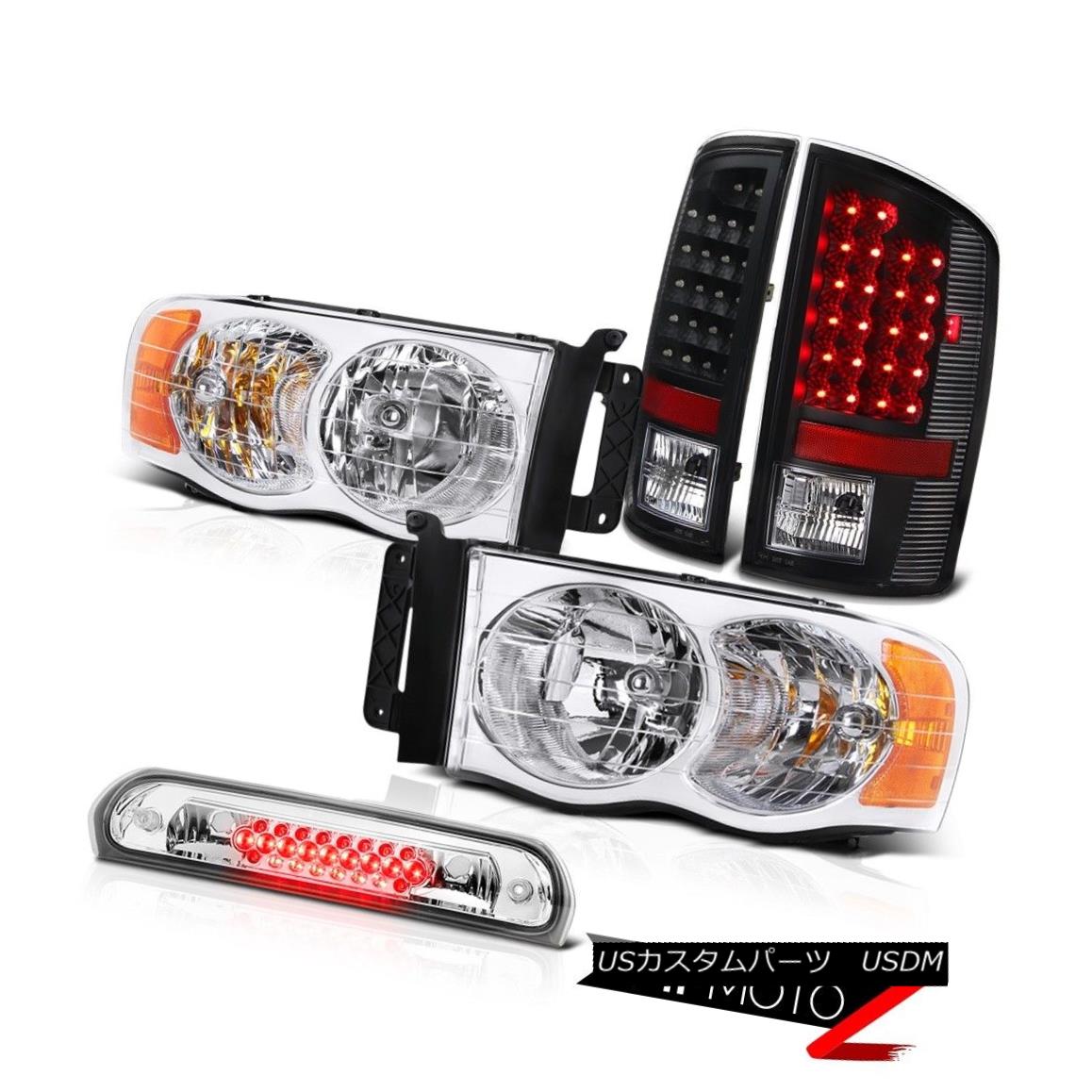 テールライト Pair New Headlight LED Black Taillights High Stop Chrome 2002-2005 Ram Magnum V8 ペアの新しいヘッドライトLEDブラックティールライトハイストップクロム2002-2005ラムマグナムV8 【並行輸入品】
