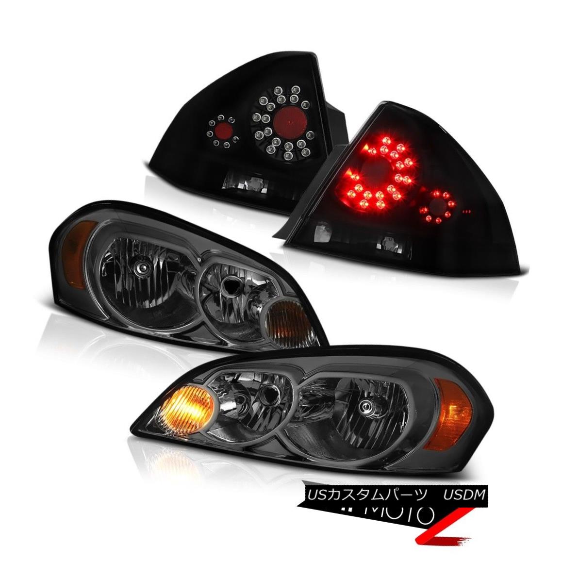 テールライト 06-13 Chevy Impala LS Sinister Black Rear Brake Lights Smokey Headlamps OE Style 06-13 Chevy Impala LS SinisterブラックリアブレーキライトスモーキーヘッドランプOEスタイル 【並行輸入品】