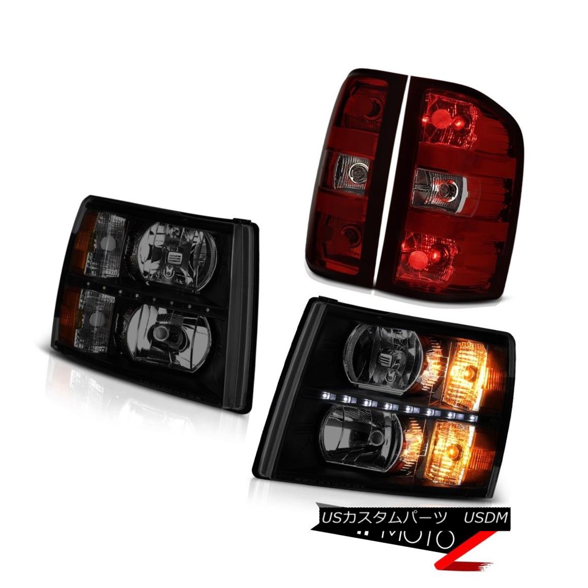 テールライト 2007-2013 Silverado Z71 Sinister black headlamps led drl tail lights Assembly 2007年 - 2013年シルバラードZ71恥ずかしそうな黒ヘッドライトは、ドリルテールライトアセンブリを導いた 【並行輸入品】 58,410円