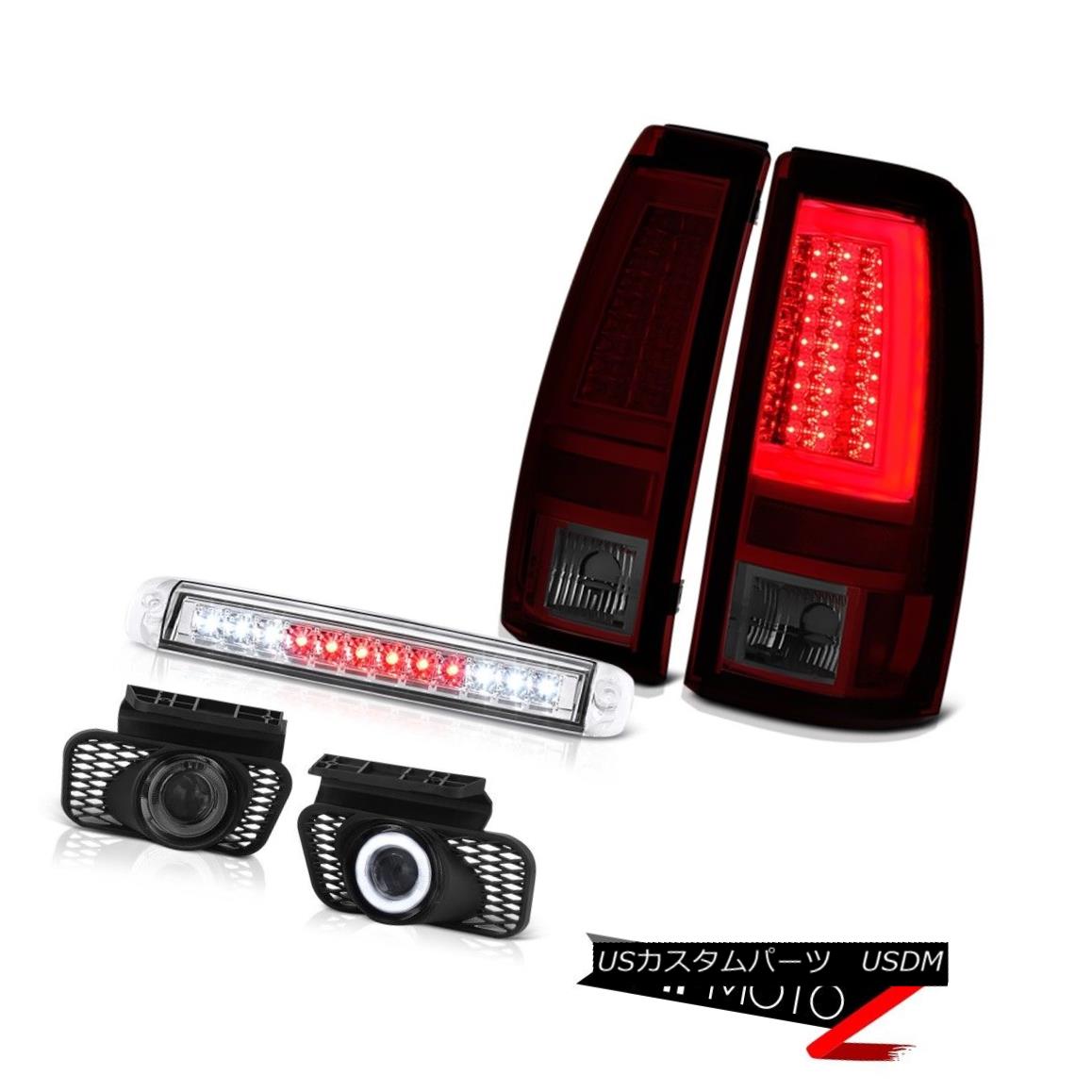 テールライト 03-06 Chevy Silverado Smoked Red Taillamps Roof Brake Light Foglights OLED Prism 03-06 Chevy SilveradoスモークレッドタイルランプルーフブレーキライトフォグライトOLEDプリズム 【並行輸入品】