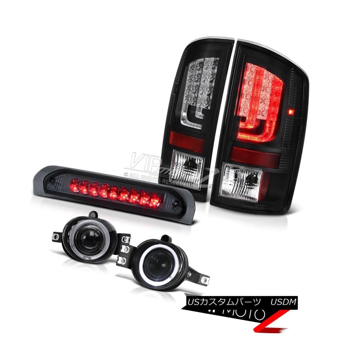 テールライト 2002-2006 Dodge Ram 1500 SLT Black Tail Brake Lights Fog Roof Lamp OLED Prism 2002-2006ダッジラム1500 SLTブラックテールブレーキライトフォグ屋根ランプOLEDプリズム 【並行輸入品】