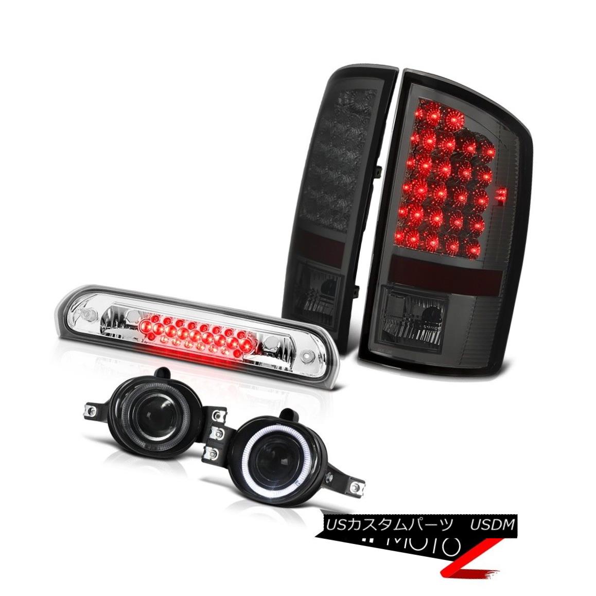 テールライト 07-08 Dodge Ram Truck Smoke Halo Foglights LED Tail Lights Chrome Cargo Cab Lamp 07-08ダッジラムトラック煙ハローFoglights LEDテールライトクロームカーゴキャブランプ 【並行輸入品】