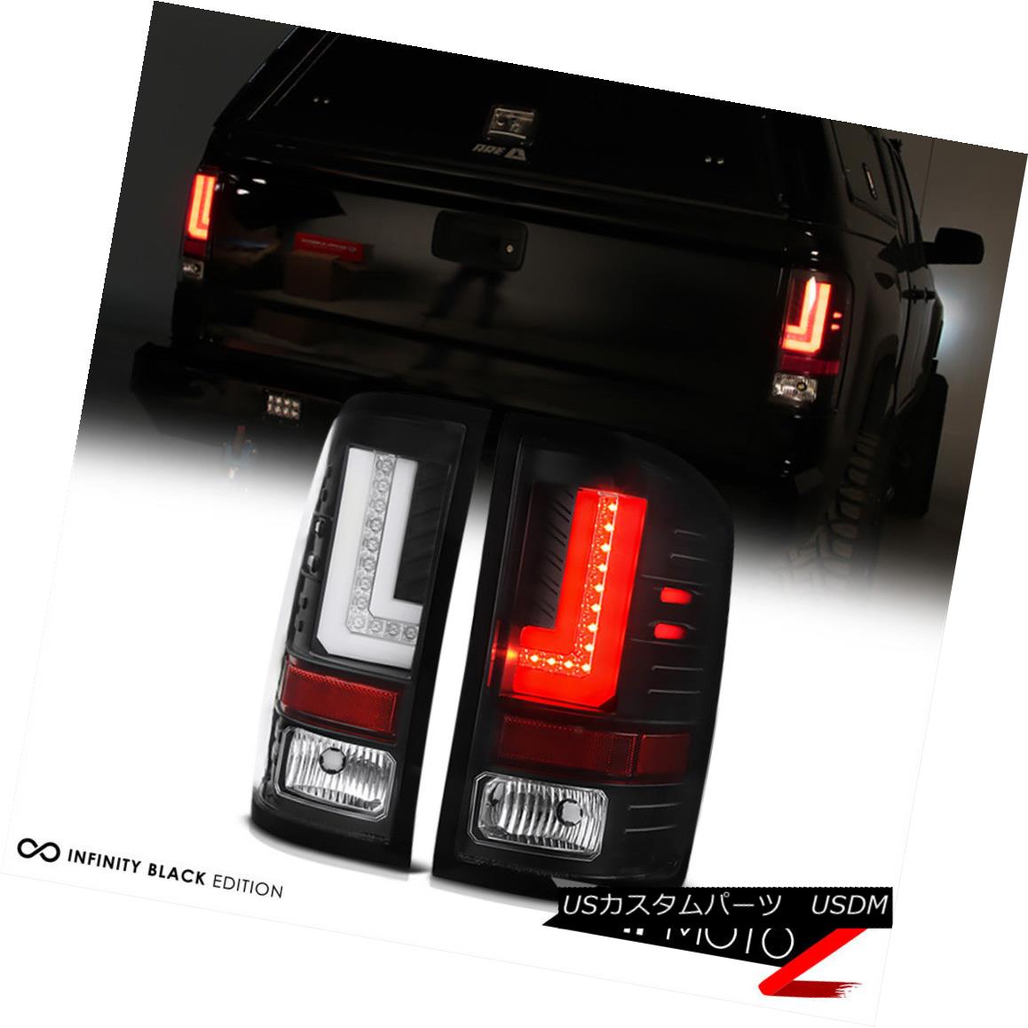 テールライト 2014-2016 GMC Sierra 1500 2500 3500 FiBer OpTiC Black LED Rear Brake Tail Lights 2014-2016 GMC Sierra 1500 2500 3500 FiBer OpTiCブラックLEDリアブレーキテールライト 【並行輸入品】
