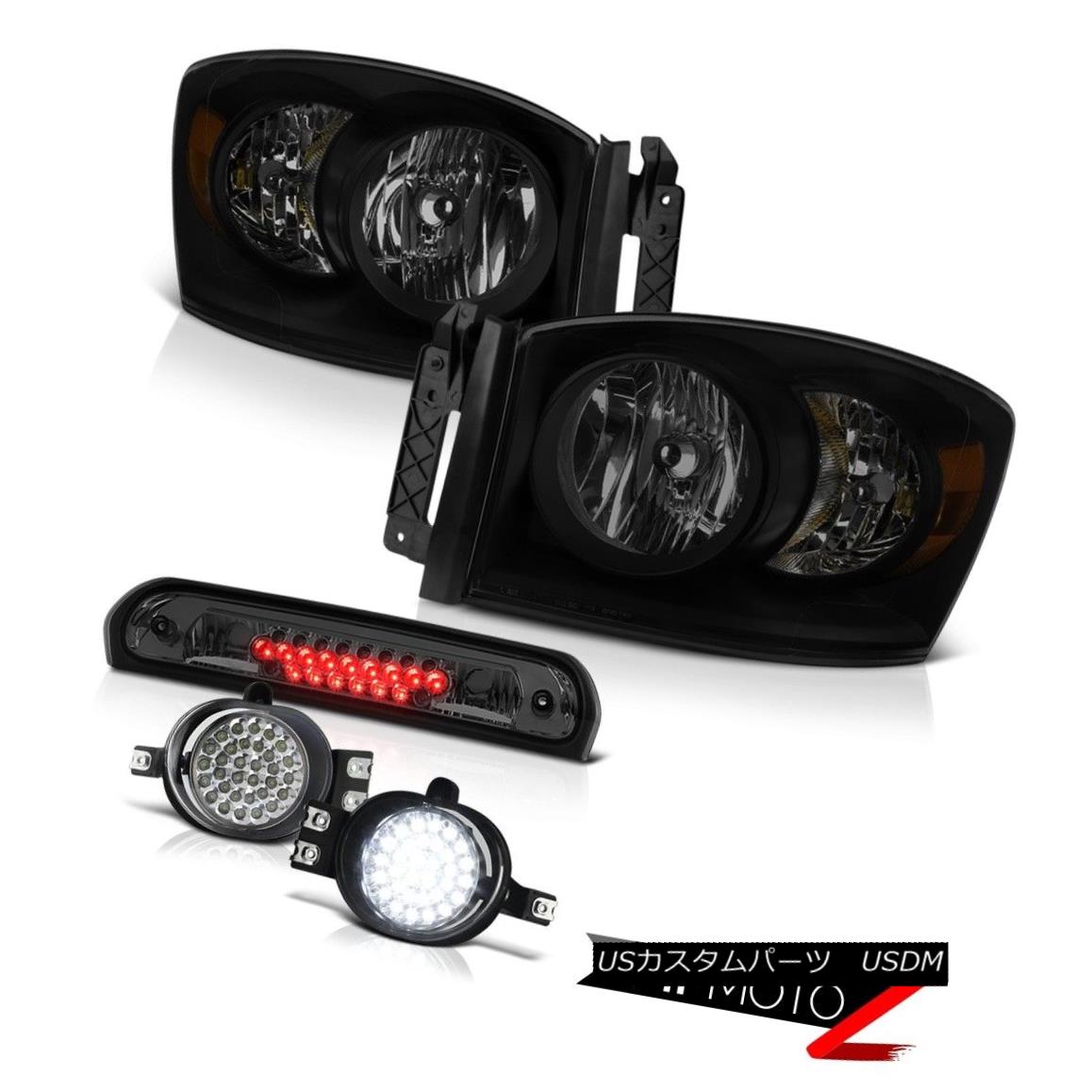 テールライト 2006 Ram 3500 Smoke Tinted Headlamps Crystal Clear Foglights Third Brake Light 2006 Ram 3500煙がかかったヘッドライトクリスタルクリアフォグライト第3ブレーキライト 【並行輸入品】