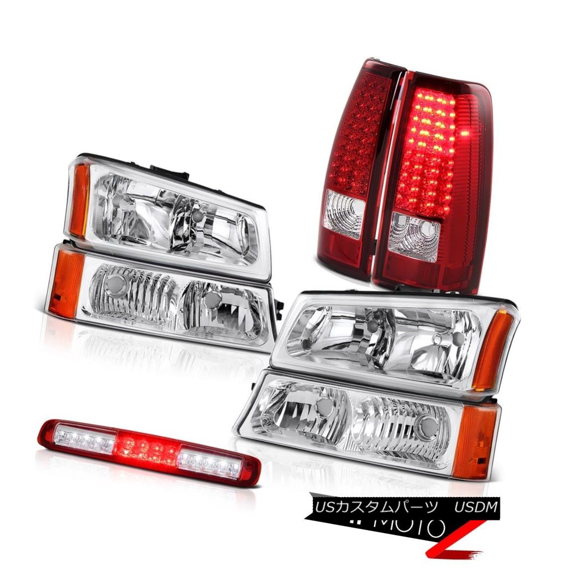 テールライト 03-06 Silverado Crystal Clear Headlamps Wine Red 3RD Brake Lamp Tail Lights SMD 03-06シルバラードクリスタルクリアヘッドランプワインレッド3RDブレーキランプテールライトSMD 【並行輸入品】