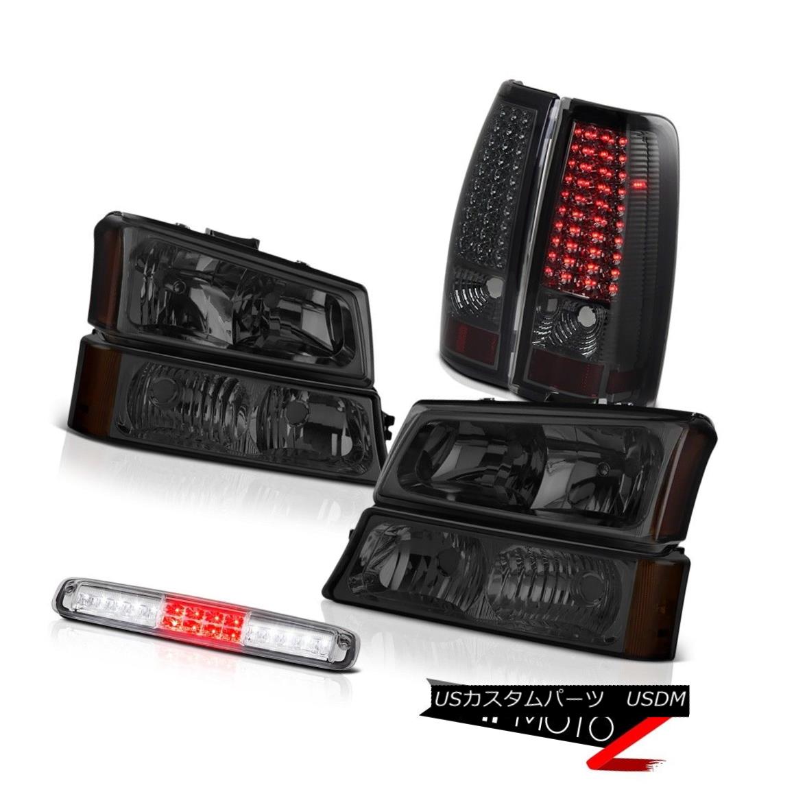 テールライト 03-06 Chevy Silverado Dark Smoke Headlamps High Stop Lamp Rear Brake Lights SMD 03-06シボレーシルバラードダークスモークヘッドランプハイストップランプリアブレーキライトSMD 【並行輸入品】