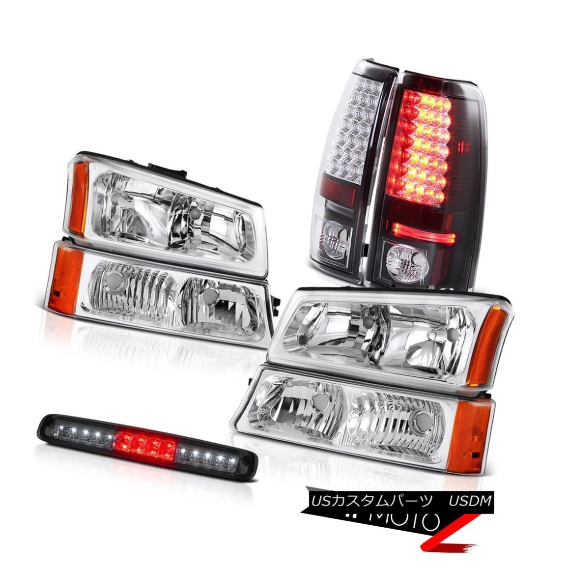 テールライト 2003-2006 Silverado Crystal Clear Headlights Smoked Third Brake Lamp Tail Lamps 2003-2006シルバラードクリスタルクリアヘッドライトスモークサードブレーキランプテールランプ 【並行輸入品】