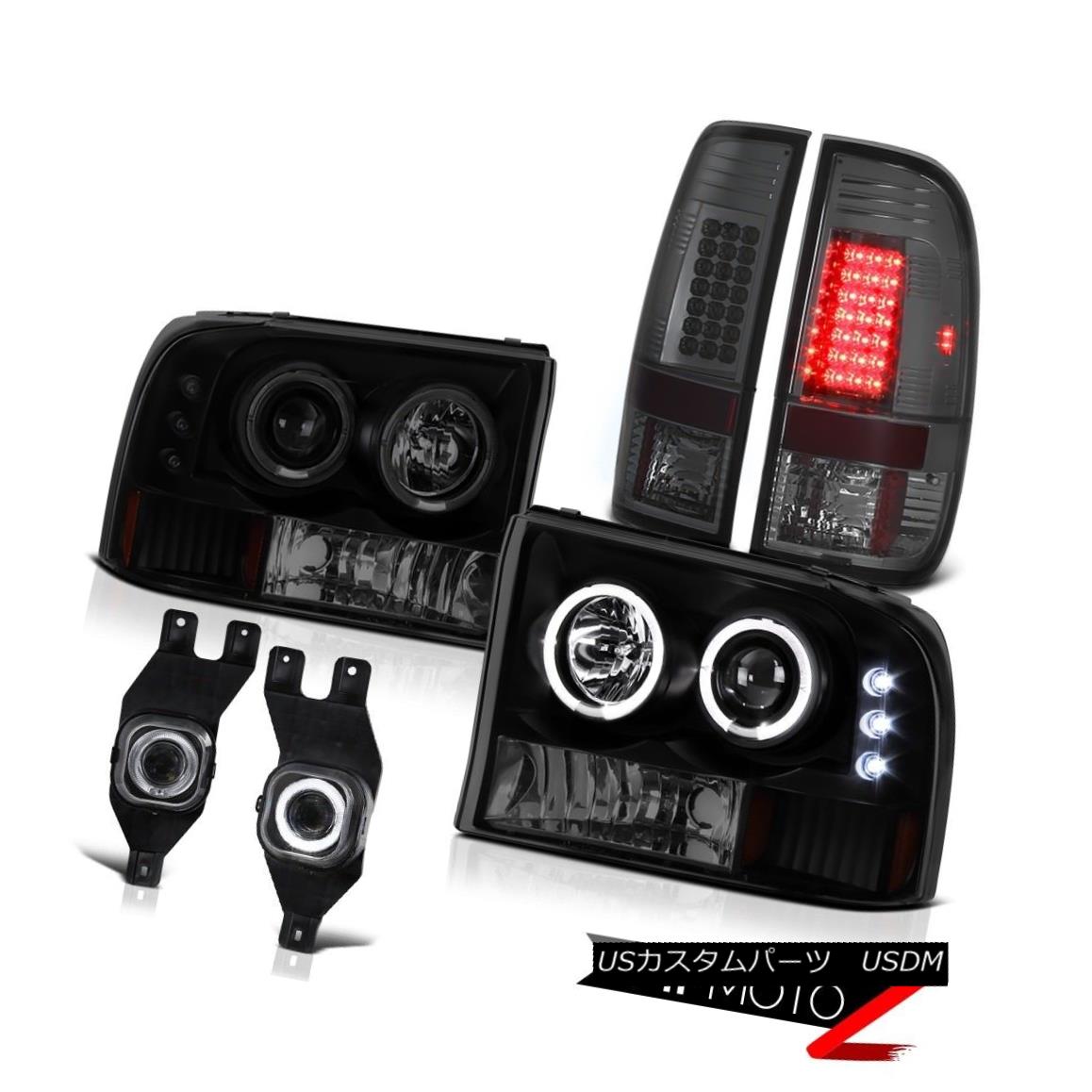 テールライト 99-04 F250 F350 F450 SuperDuty Smoke LED Tail Lights Smoke Black Halo Headlights 99-04 F250 F350 F450 SuperDutyスモークLEDテールライトスモークブラックHaloヘッドライト 【並行輸入品】
