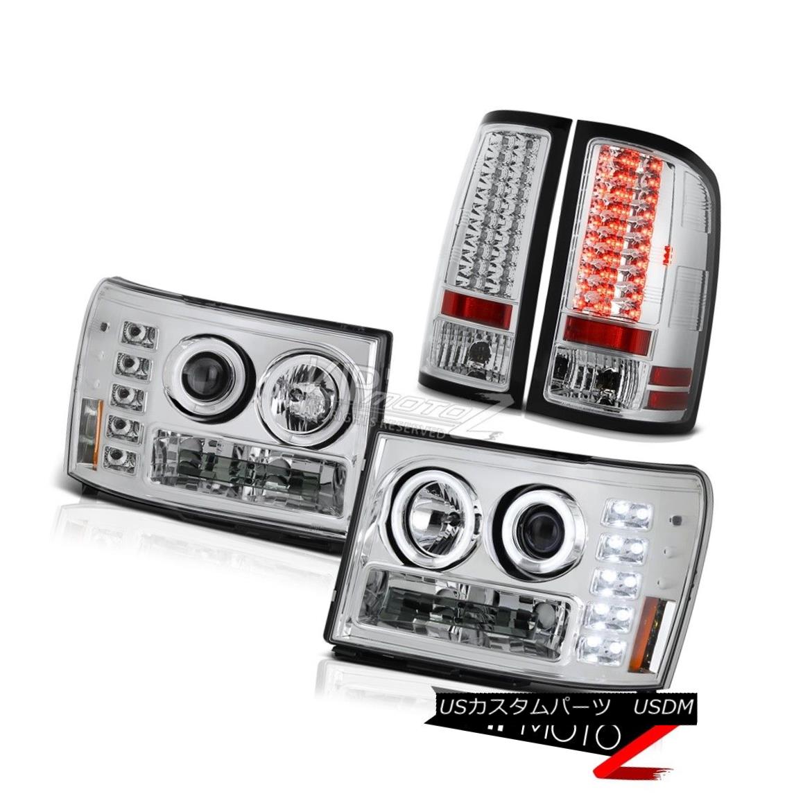 テールライト Brightest CCFL Ring Headlights Clear LED Tail Lights 10 11 12 GMC Sierra Vortec 最も明るいCCFLリングヘッドライトクリアLEDテールライト10 11 12 GMC Sierra Vortec 【並行輸入品】